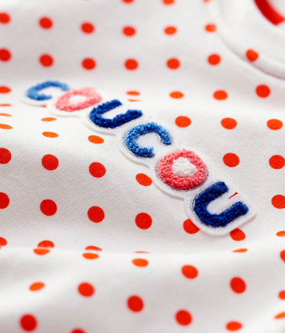 女婴白色心形棉卫衣