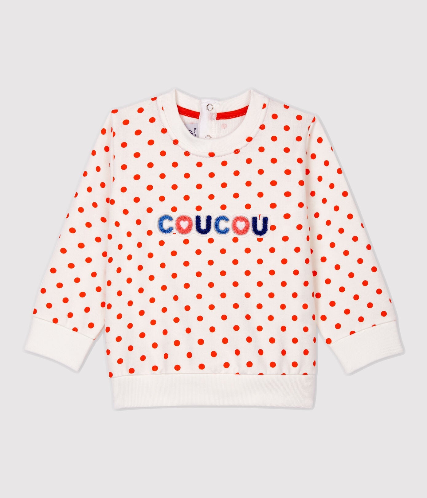 女婴白色心形棉卫衣