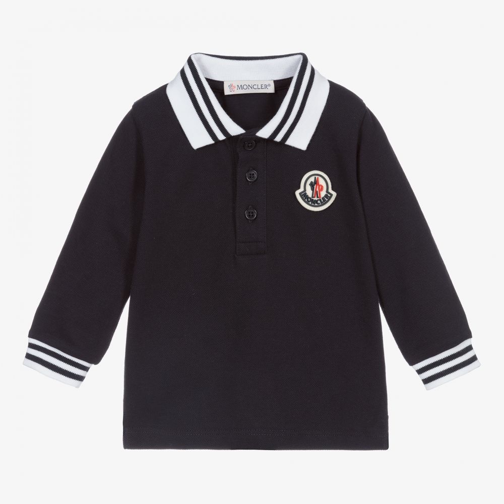 男婴藏青色棉Polo衫