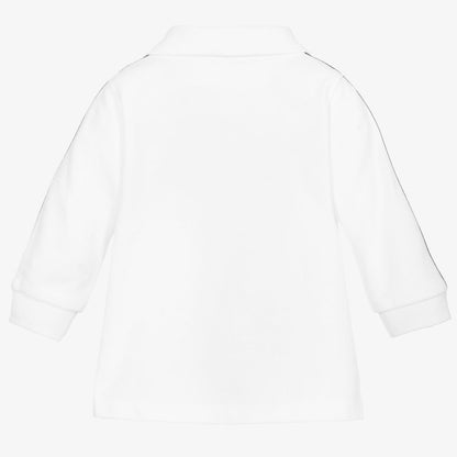 男婴白色Logo棉Polo衫