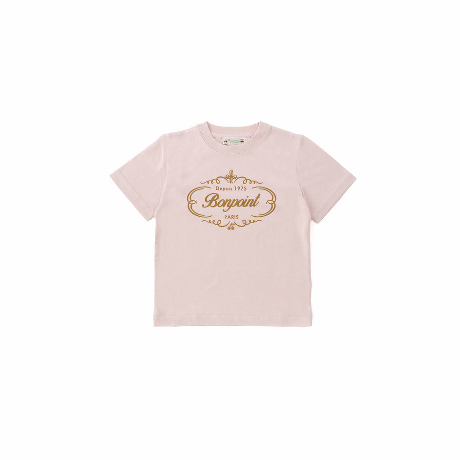 女童粉色Logo棉T恤