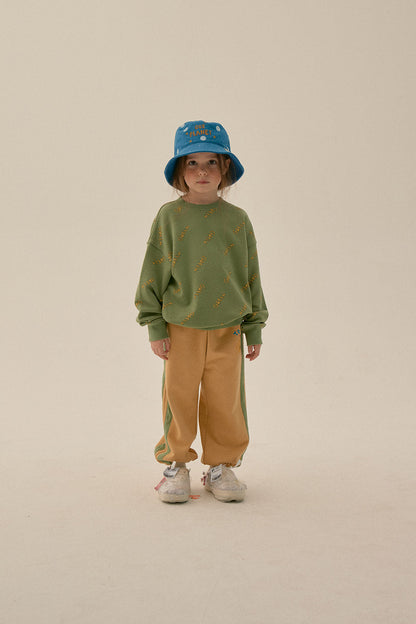 儿童驼色Logo长裤