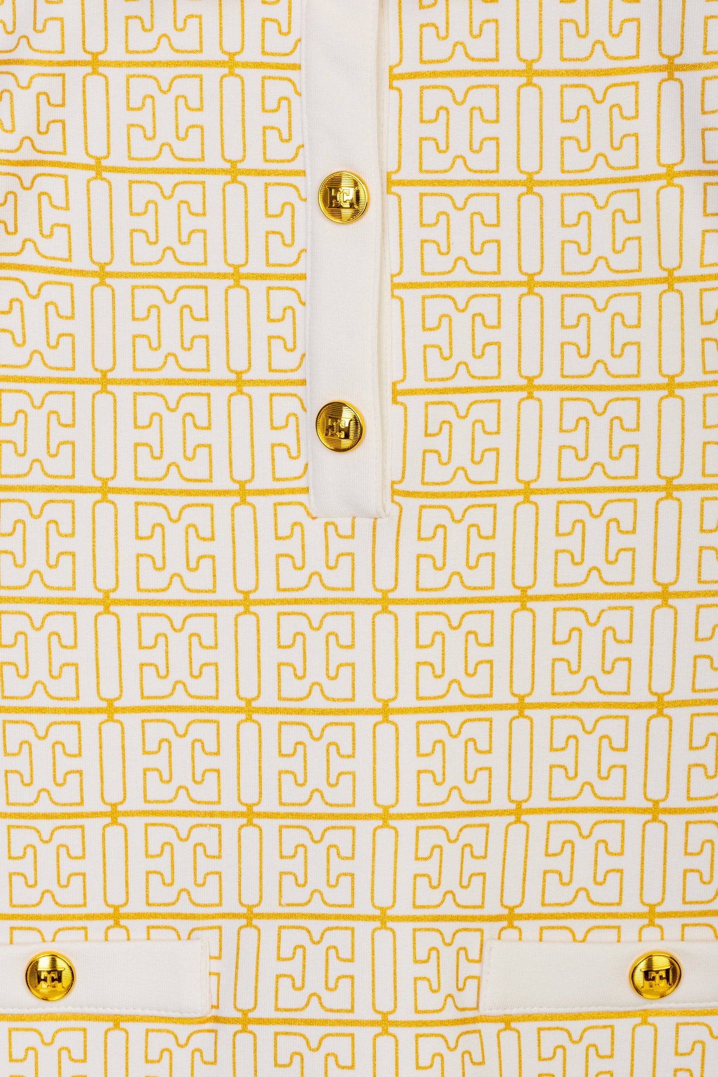 Girls Logo Print Dress in Ivory
