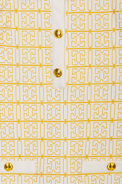Girls Logo Print Dress in Ivory