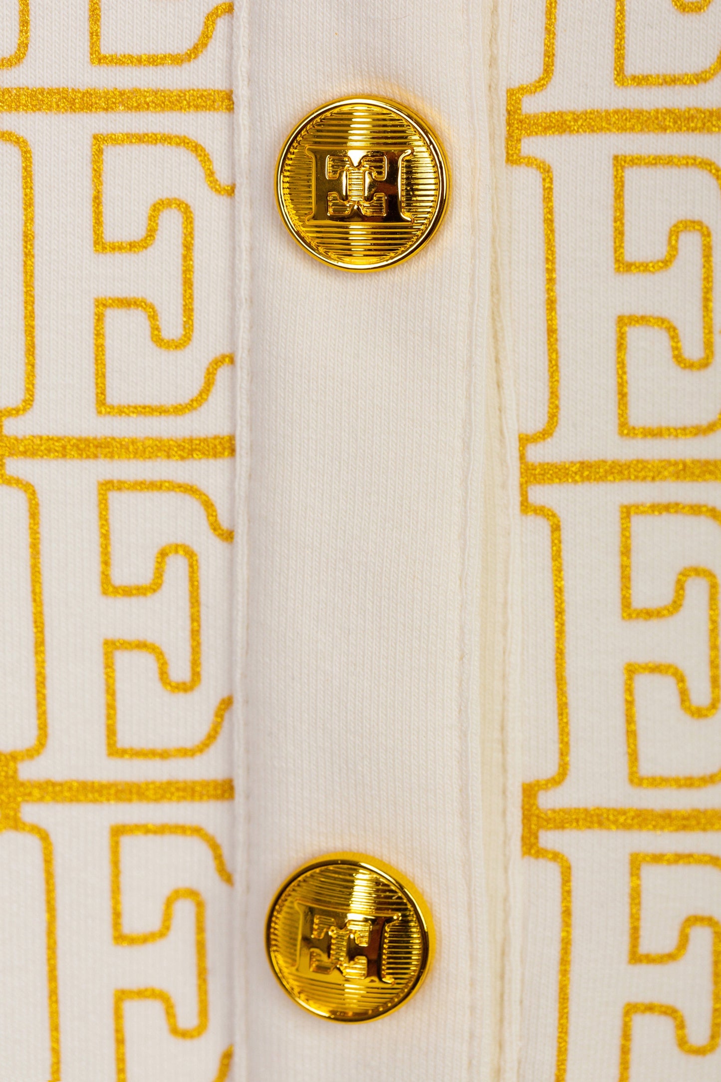 Girls Logo Print Dress in Ivory