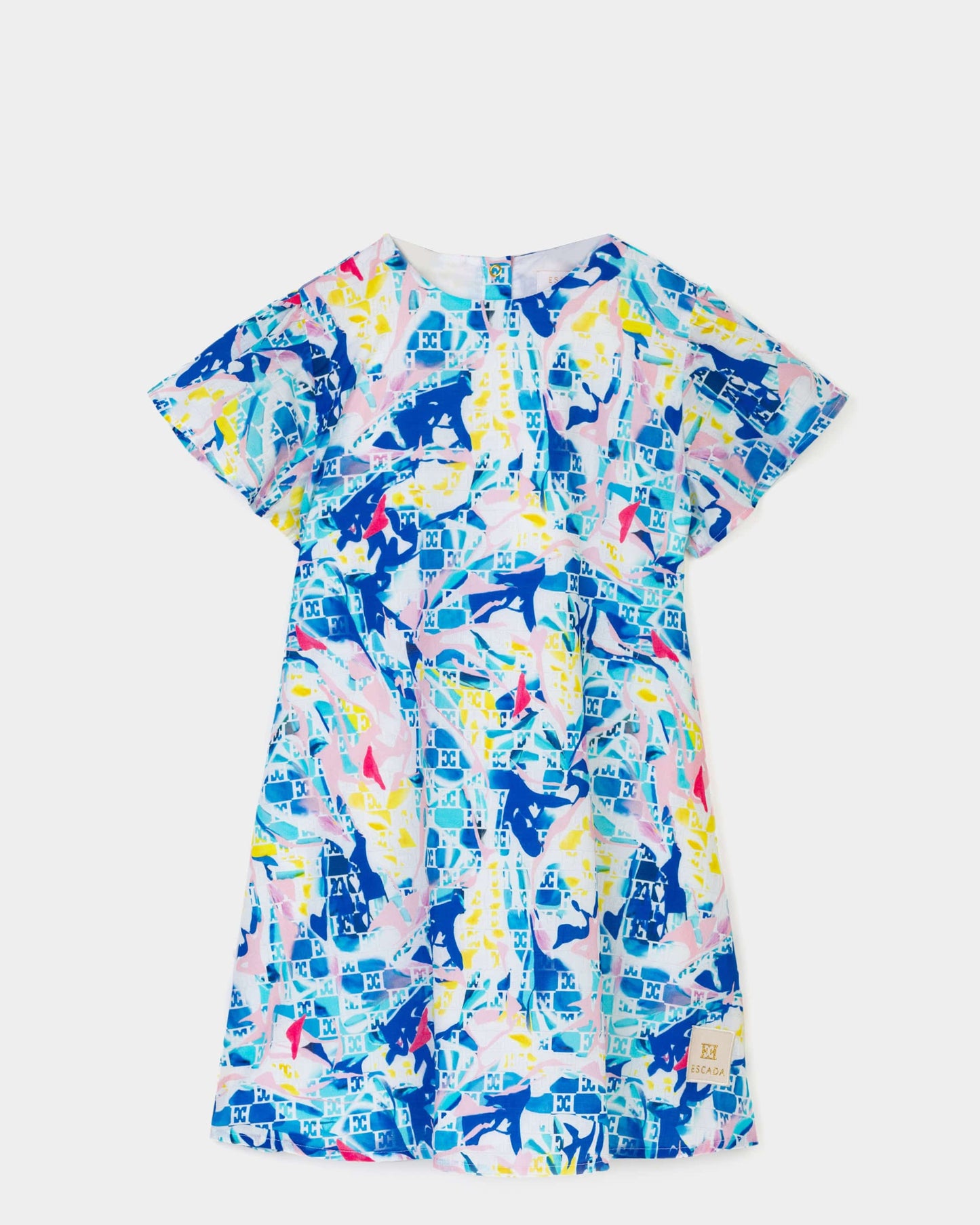 Girls Batiste Printed Dress in Blue