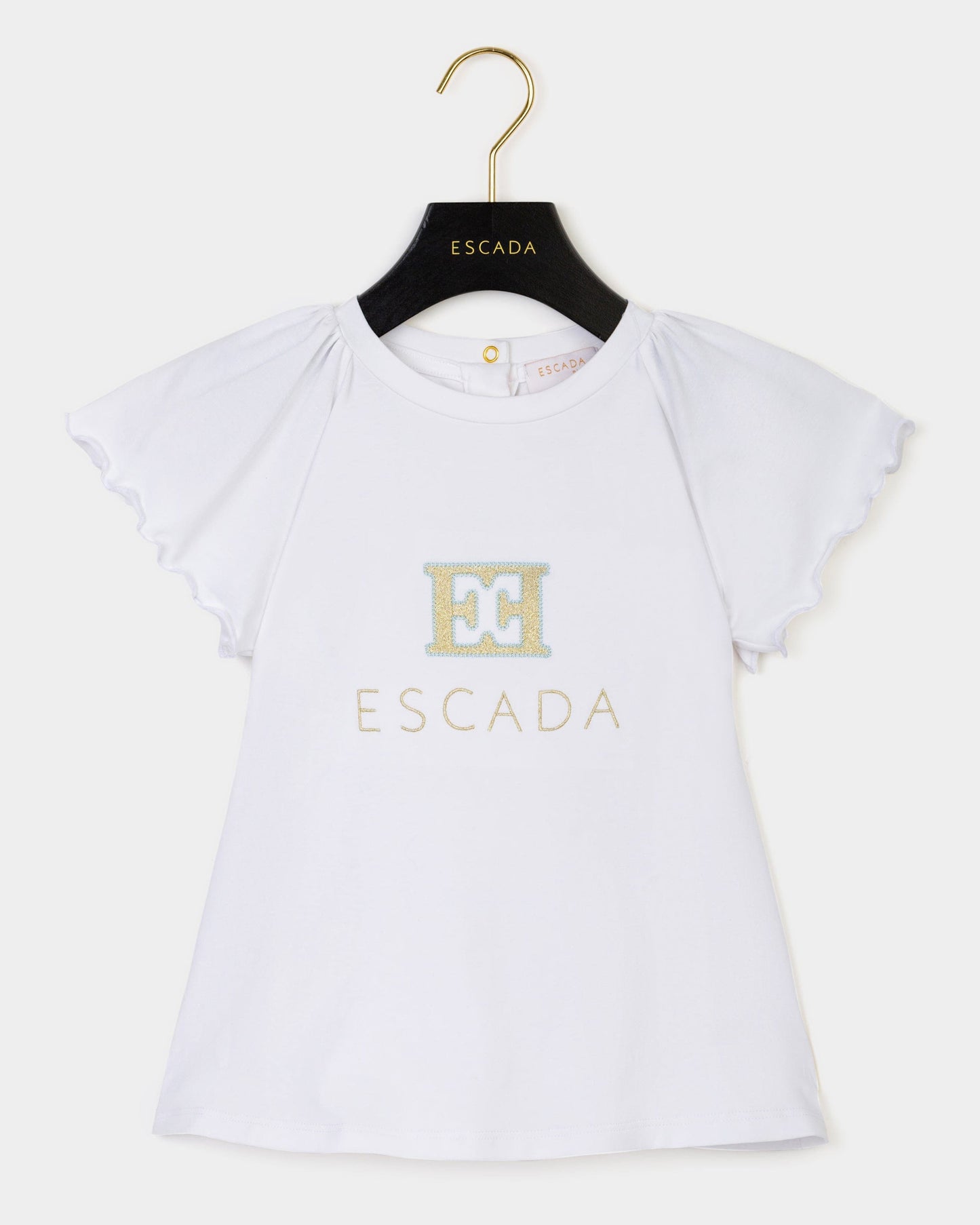 Girls Embroidered Logo Dress in White