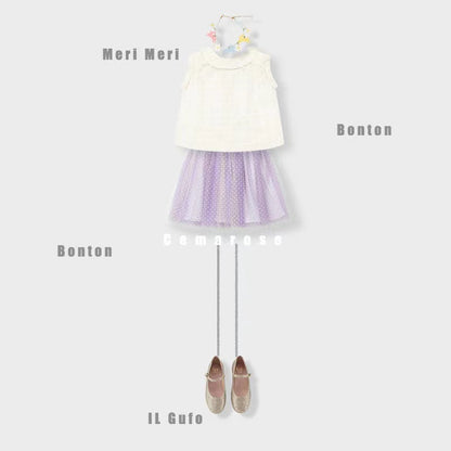 女童金色闪光平底鞋