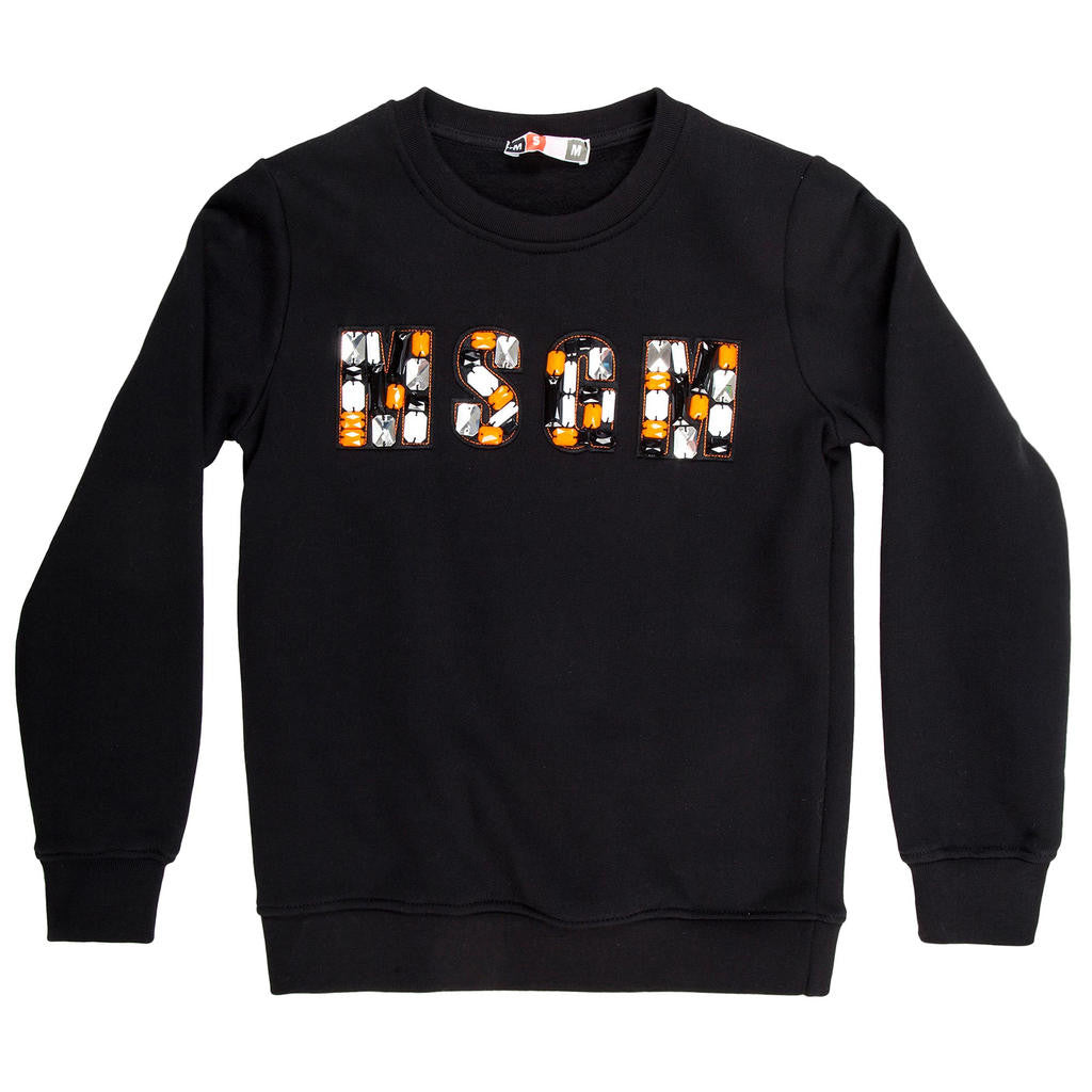 Girls Black Patch Brand Cotton Sweatshirt