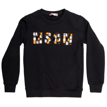 Girls Black Patch Brand Cotton Sweatshirt