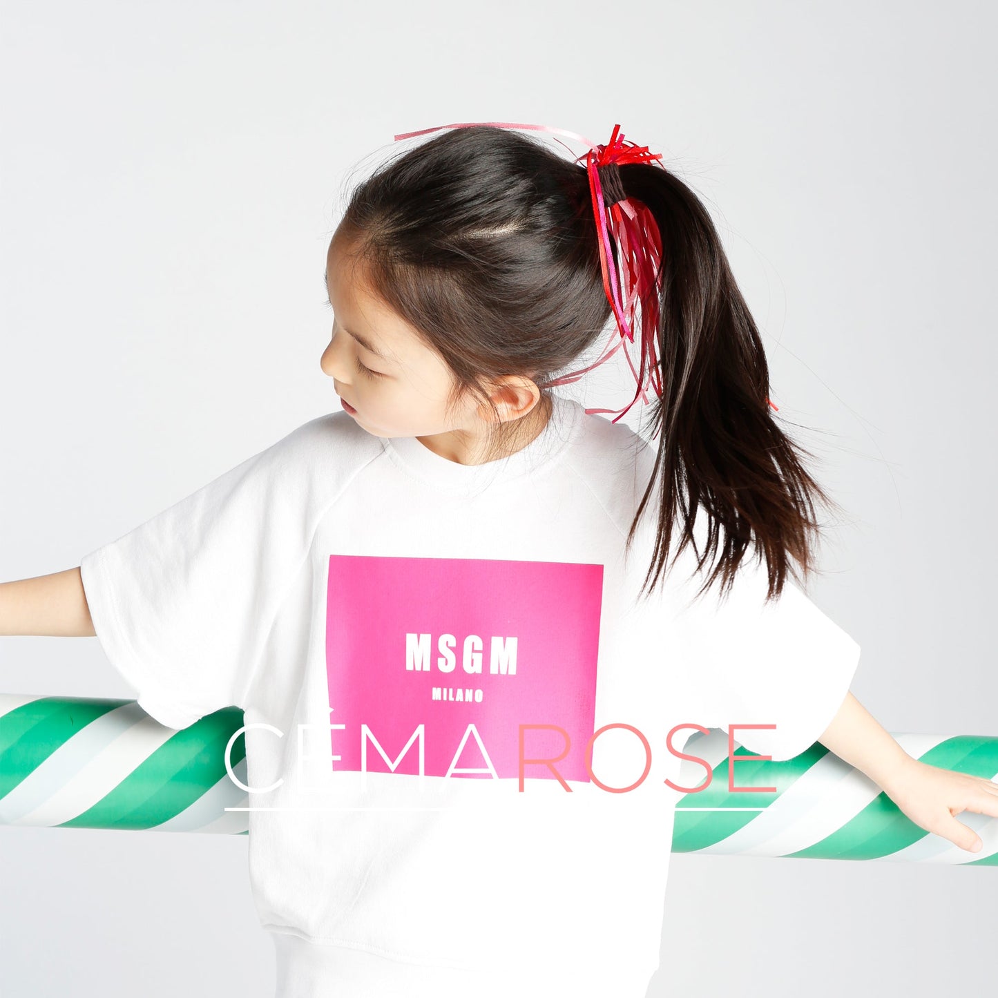 Girls White Logo Cotton Over Swea T-shirt