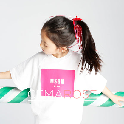 Girls White Logo Cotton Over Swea T-shirt