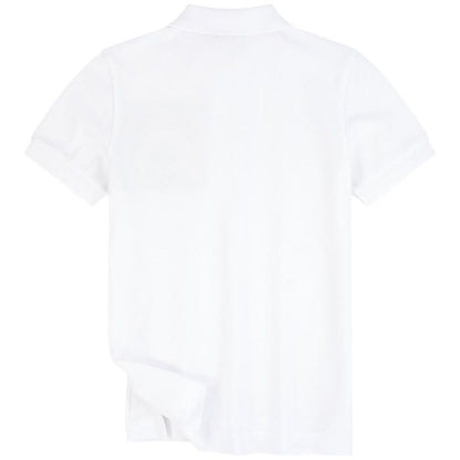 Boys White Cotton Pique Polo Top