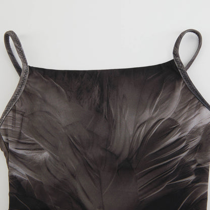 女童黑色羽毛芭蕾舞连体衣(J181LE01VL/black)