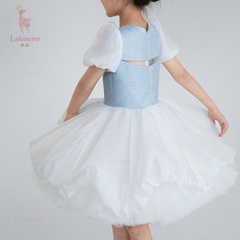 女童奇云提花礼服裙