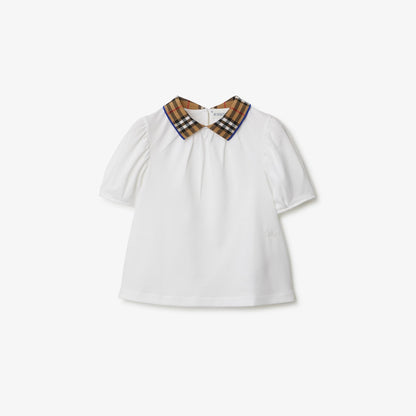 女童白色棉Polo衫