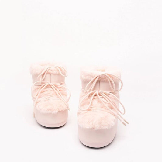 女士浅粉色"ICON LOW"人造毛皮短筒靴
