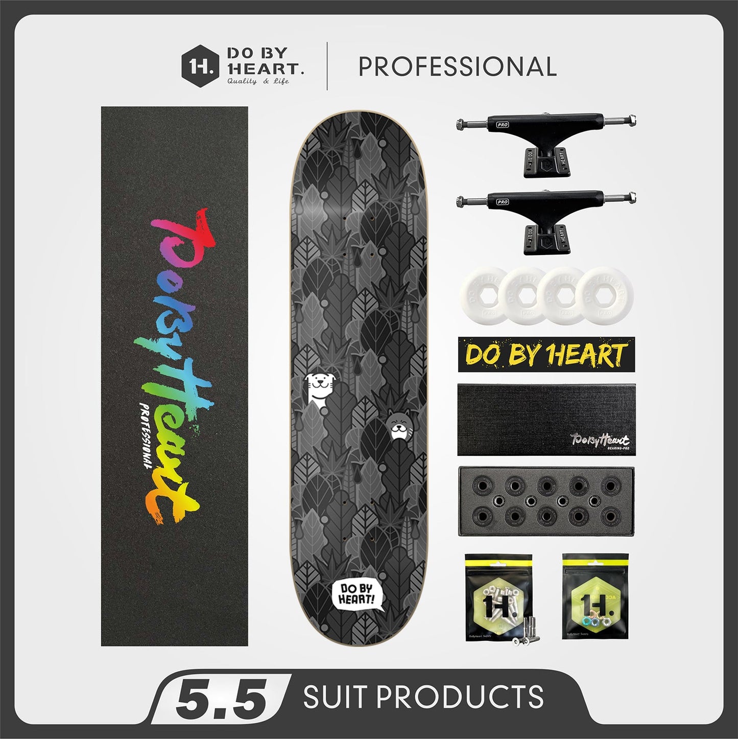 DBH 5.5 丛林黑色滑板套装