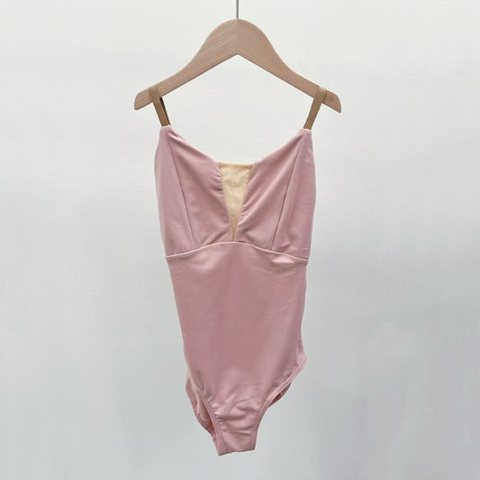 女童玫瑰粉芭蕾舞连体衣(有衬里DAD1930MP/tea rosa)