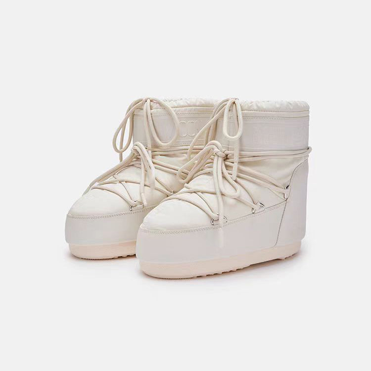 女士白色"ICON LOW"短筒靴