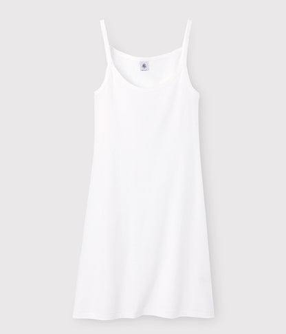 女士白色棉连衣裙