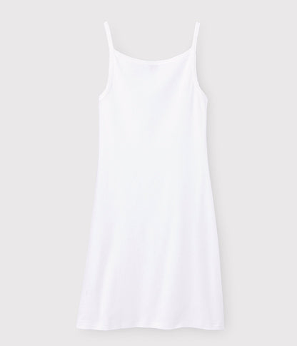 女士白色棉连衣裙