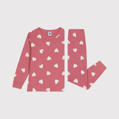 女童粉色印花Logo棉套装