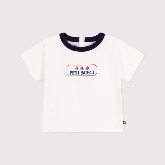 婴儿白色Logo棉T恤
