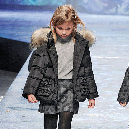 Girls Black Woven Skirt