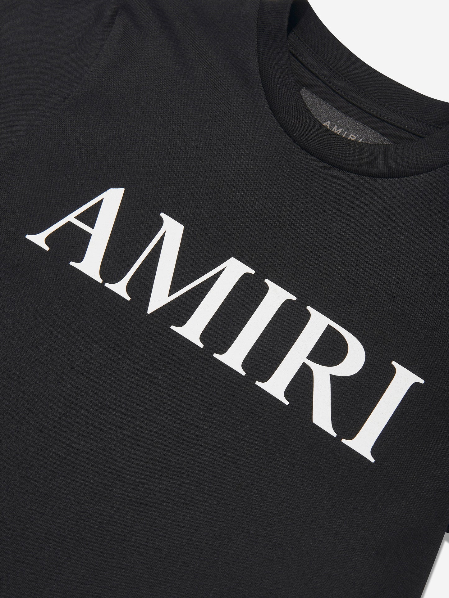 Amiri Kids 黑色核心徽标 T 恤