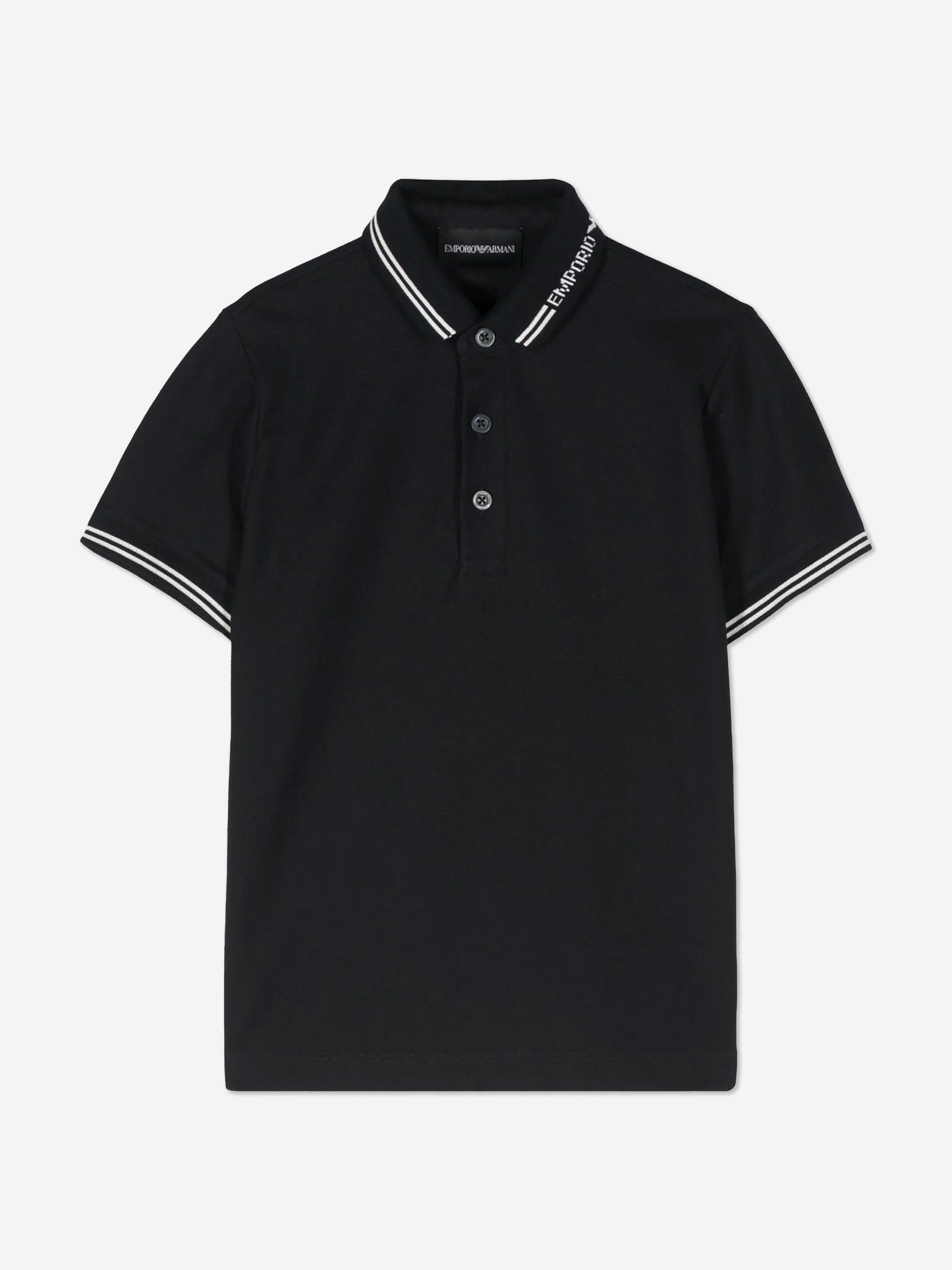 Emporio Armani 男童徽标 Polo 衫（海军蓝）