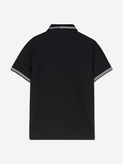 Emporio Armani 男童徽标 Polo 衫（海军蓝）
