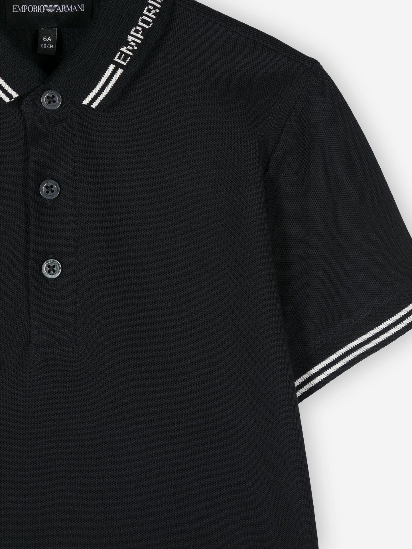 Emporio Armani 男童徽标 Polo 衫（海军蓝）