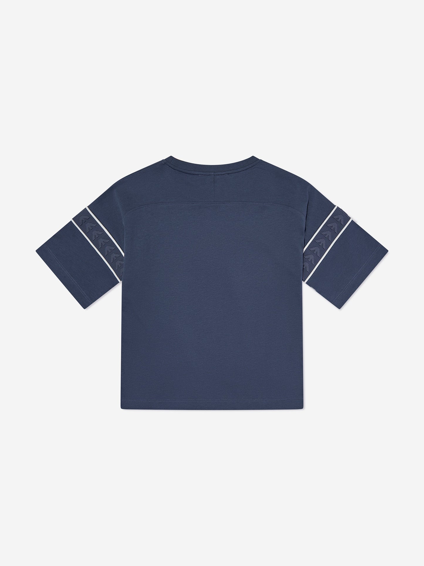 Emporio Armani 男童蓝色徽标 T 恤