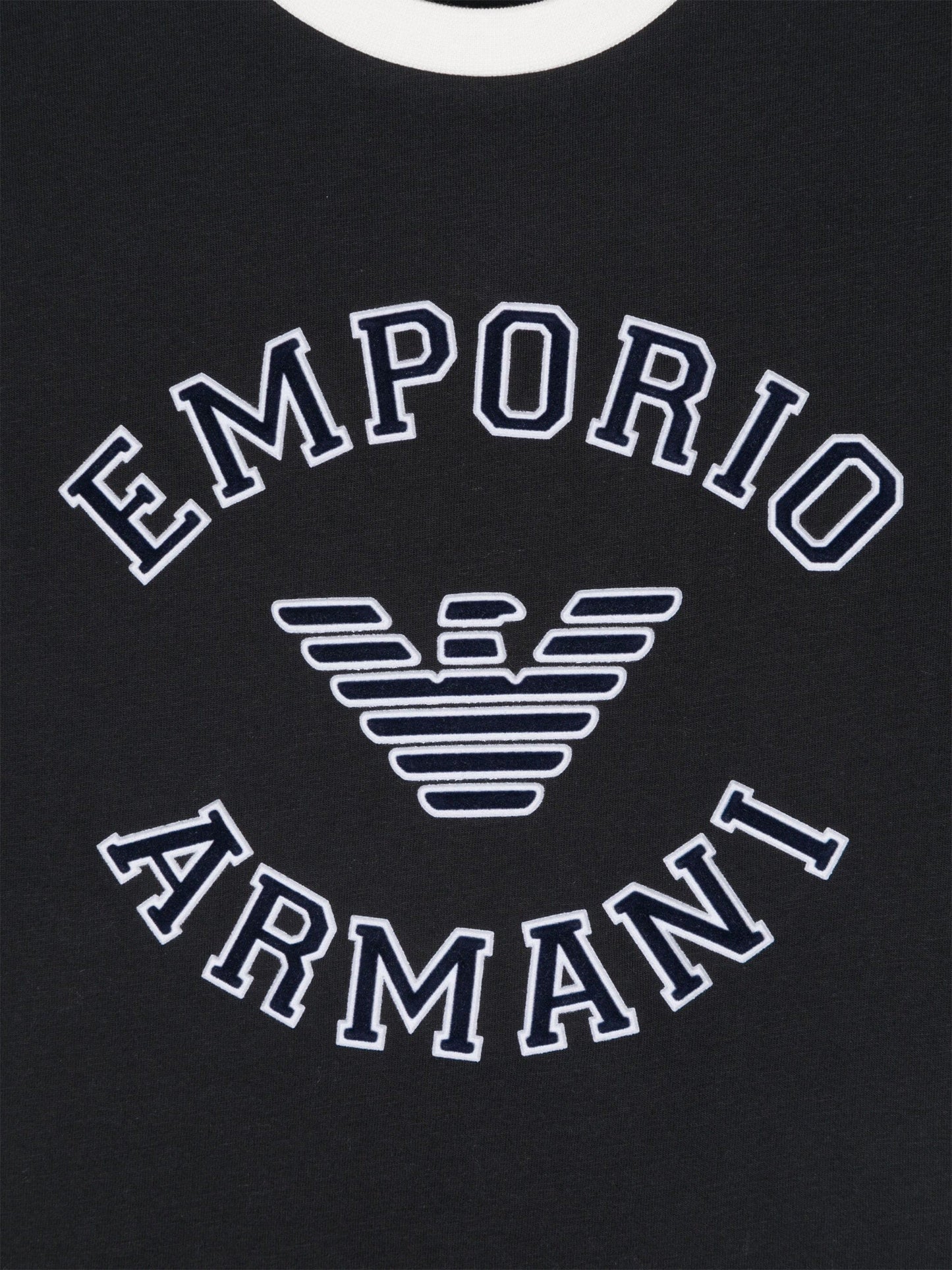 Emporio Armani 男童徽标 T 恤（海军蓝）