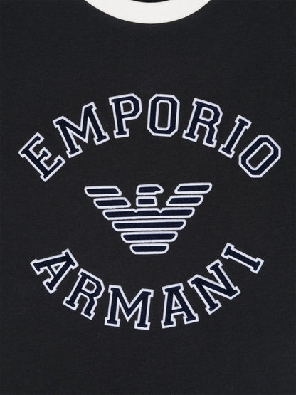 Emporio Armani 男童徽标 T 恤（海军蓝）