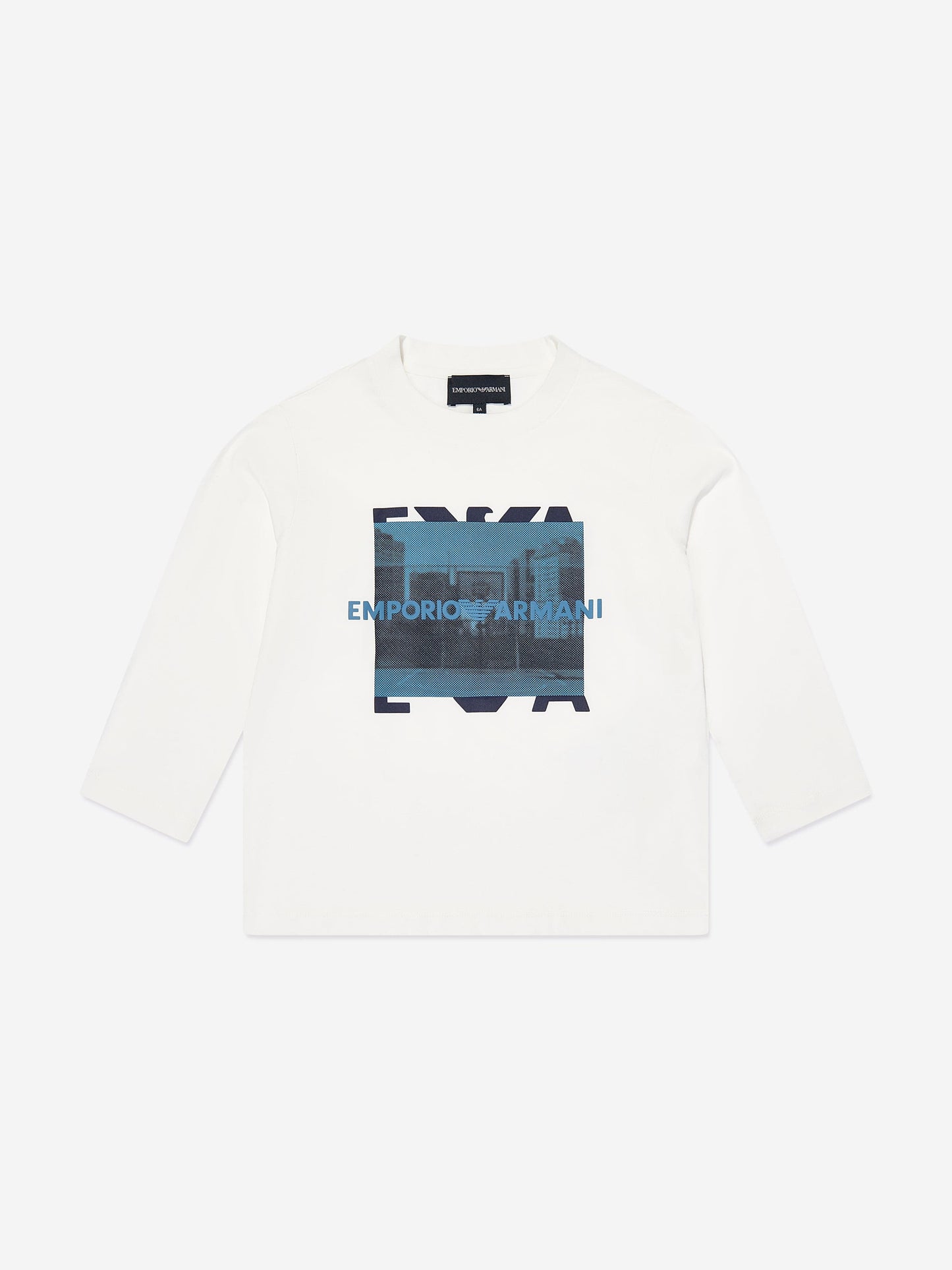 Emporio Armani 男童长袖 T 恤（白色）