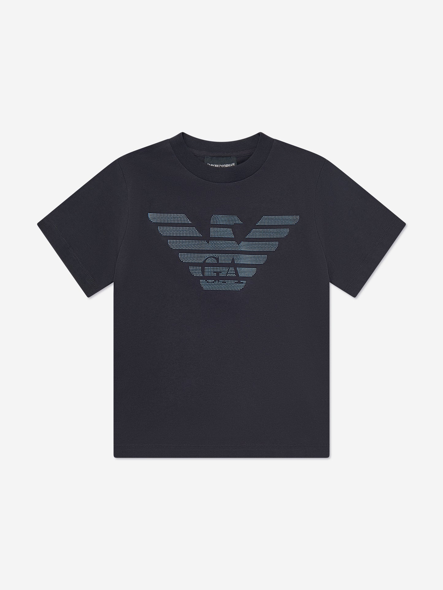 Emporio Armani 男童徽标 T 恤（海军蓝）