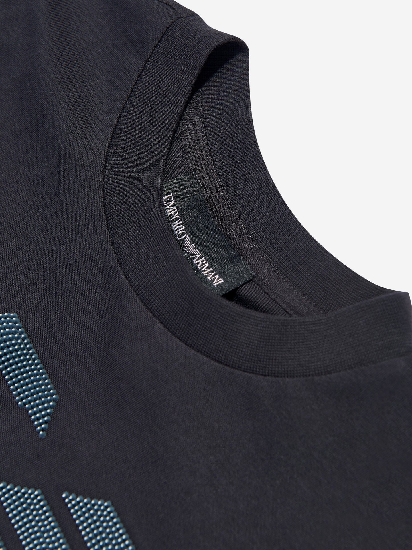 Emporio Armani 男童徽标 T 恤（海军蓝）