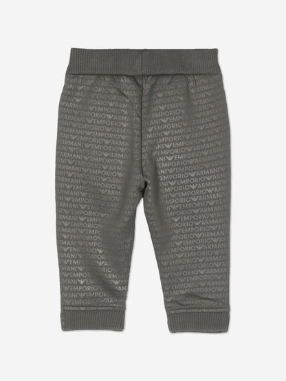Emporio Armani 男婴绿色徽标慢跑裤