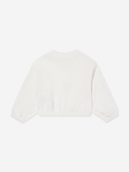 Emporio Armani 女童徽标拉链上衣（白色）