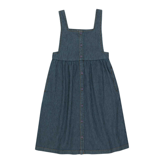 女童蓝色条纹牛仔连衣裙