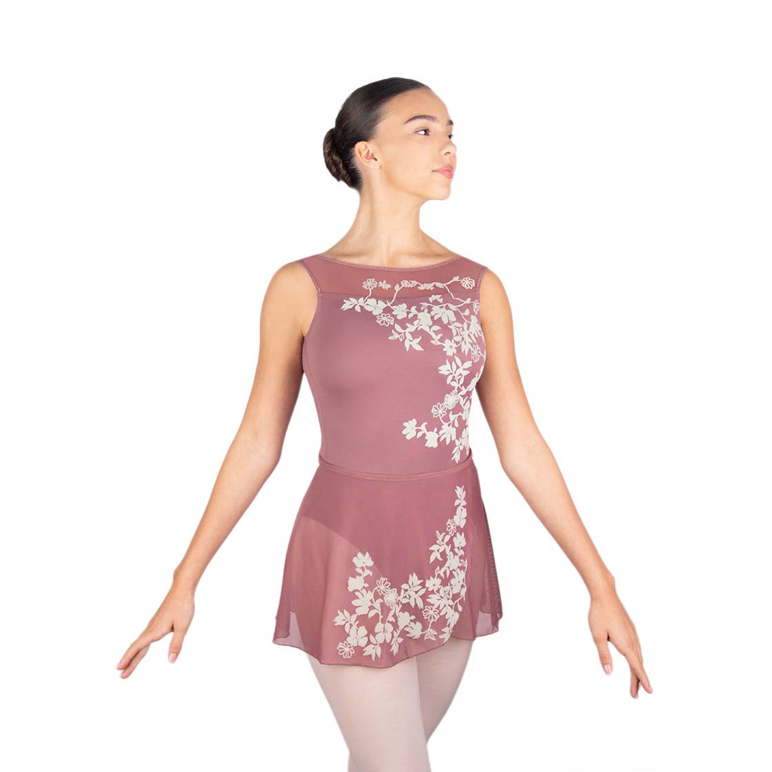 女士粉色刺绣芭蕾舞短裙(Léonie/105 Wild Rose/Ivory)