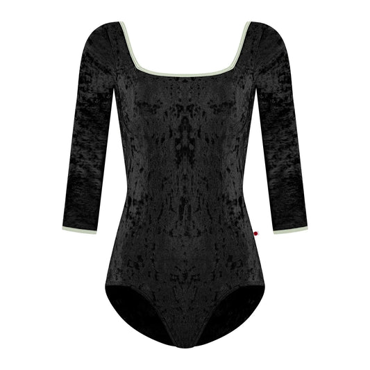 女士黑色"Marieke/CV-Black/T-Pistachio/3Q Sleeves"芭蕾舞连体衣