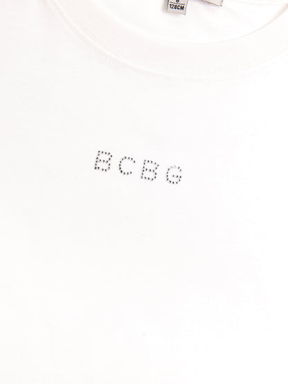BCBG Girls Ruffle Sleeve T-Shirt in White