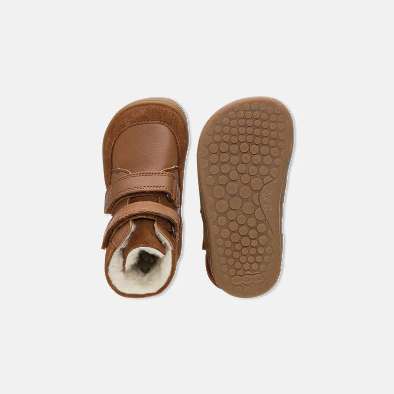 婴儿棕色"Basil Strap Mini II TEX"高帮鞋
