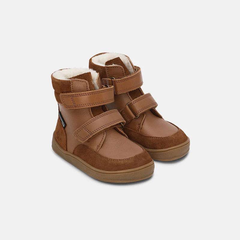 婴儿棕色"Basil Strap Mini II TEX"高帮鞋