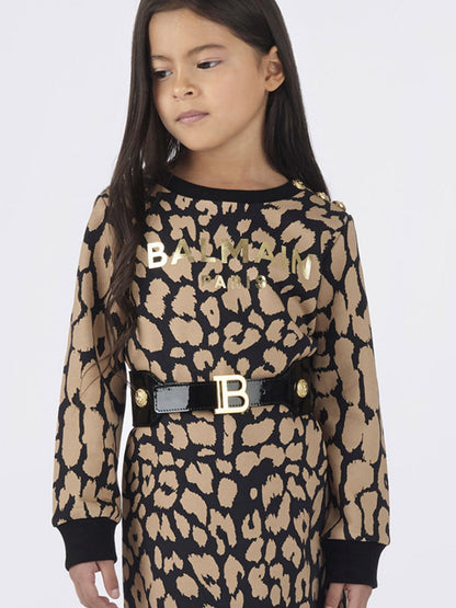 Balmain Girls 黑色亮漆皮带