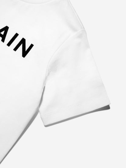 Balmain 男童白色徽标 T 恤