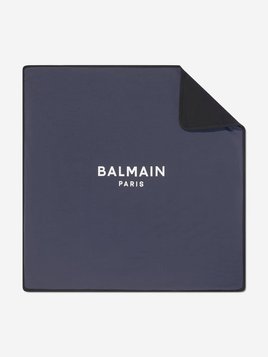 Balmain Baby Paris 徽标毛毯（海军蓝）